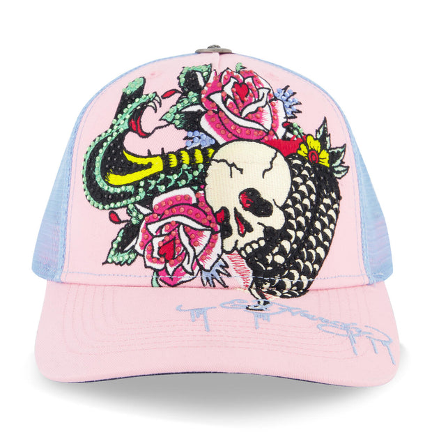 Ed Hardy Rhinestone Cobra Hat Pink/Sky - EHH0001-25RS