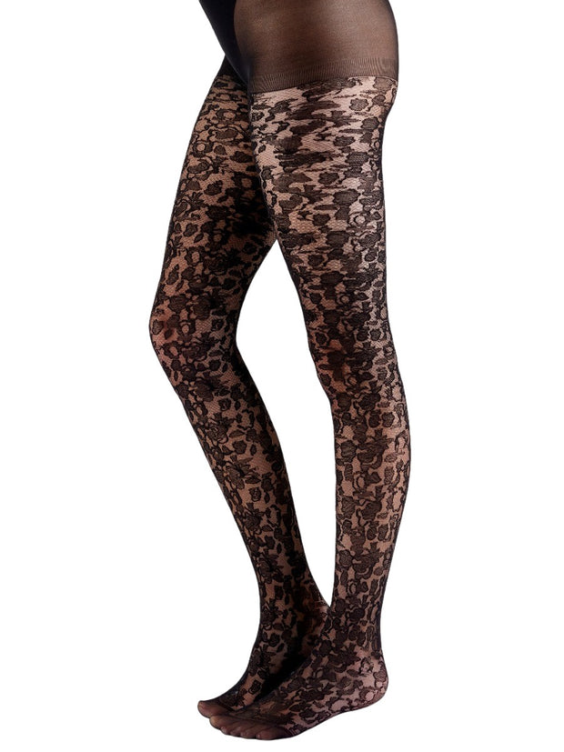 Pretty Polly Floral Lace Pattern Tights - NPAYK4