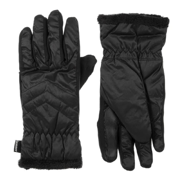 Isotoner Men's Stretch Nappa Winter Glove with Knit Cuff - Black