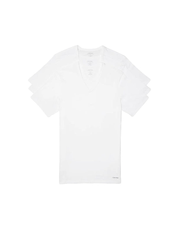 Calvin Klein Cotton Slim Fit 3-Pack V-Neck T-Shirt - NB4014