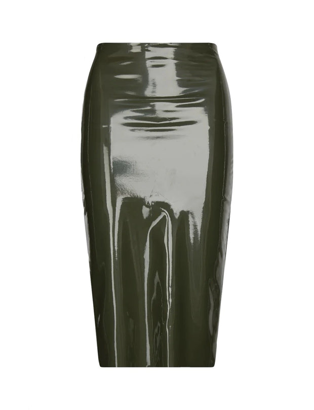 Commando Faux Patent Leather Midi Skirt - SK03