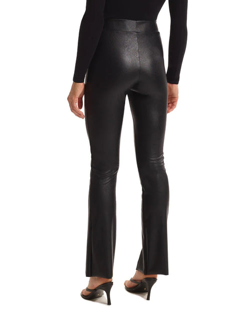 Faux Leather 7/8 Split Front Pant Black - Commando