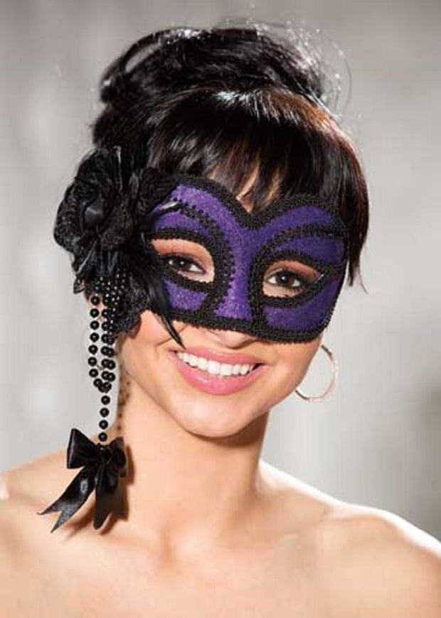 Shirley of Hollywood Purple Velvet Half Mask - 917
