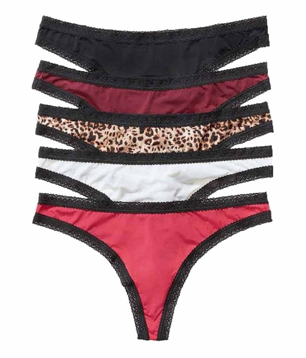 Blush Lingerie Women's 5 Pack Thong Pretty Little Panties - 0290522