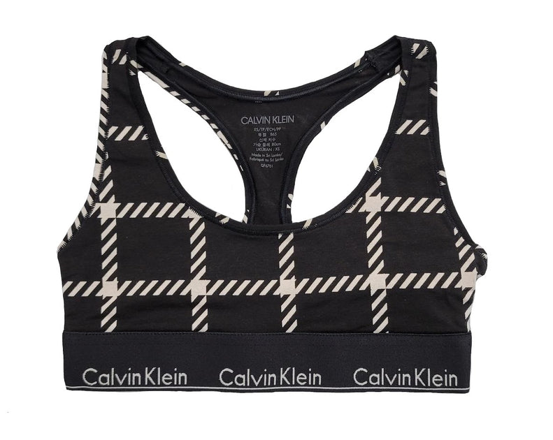 Calvin Klein super soft Bralette cotton Modal Black Gray checkered