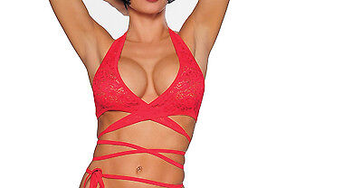 Body Zone Wrap Around Crop Top 1628LA Red OS