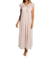 Shadowline Long Lace Cap Sleeve Nightgown - 32737