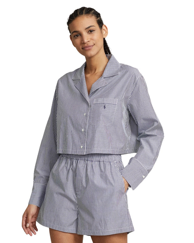 Polo Ralph Lauren Crop Top & Boxer Poplin Pajama Set - 4P8010