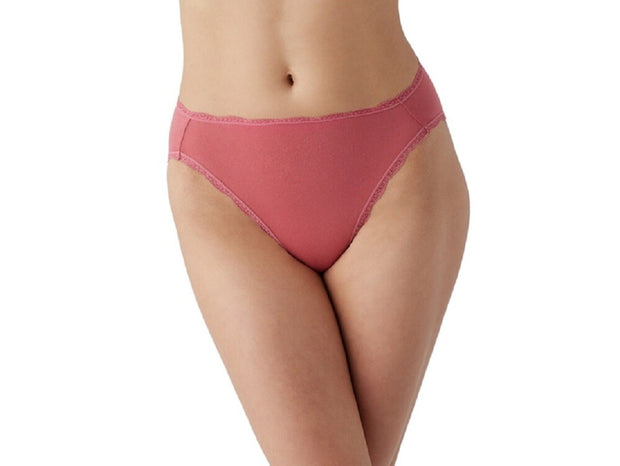 b.tempt'd by Wacoal Women's Inspired Eyelet Hi Leg Brief Panty, Slate Rose, Small