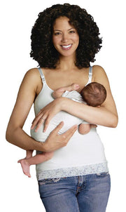 Glamourmom Lace Nursing Bra Tank - White - Large