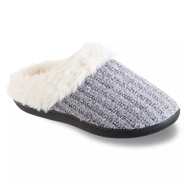 isotoner Women's Erin Rib Knit Chenille Hoodback Slippers - 7972