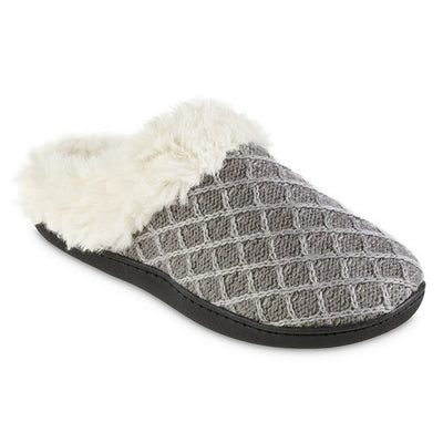 isotoner Women's Diamond Sweater Knit Hoodback Slippers - 8157