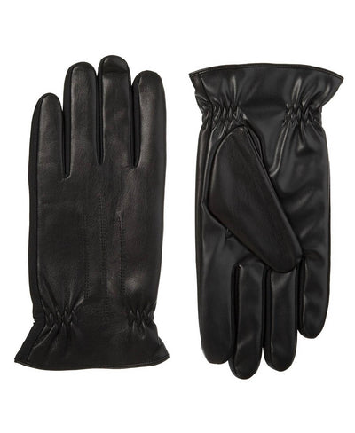 isotoner Men's Sleekheat Stretch Faux Nappa Black Glove - A60120