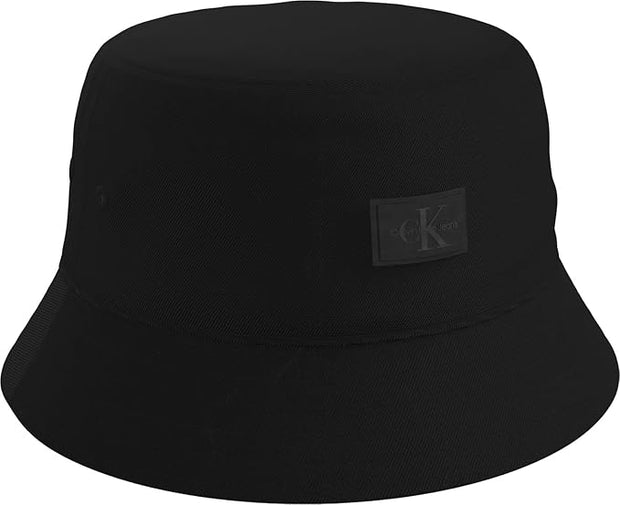 Calvin Klein Men's Black Monologo Patch Nylon Bucket Hat, O/S -4G5030G (001)