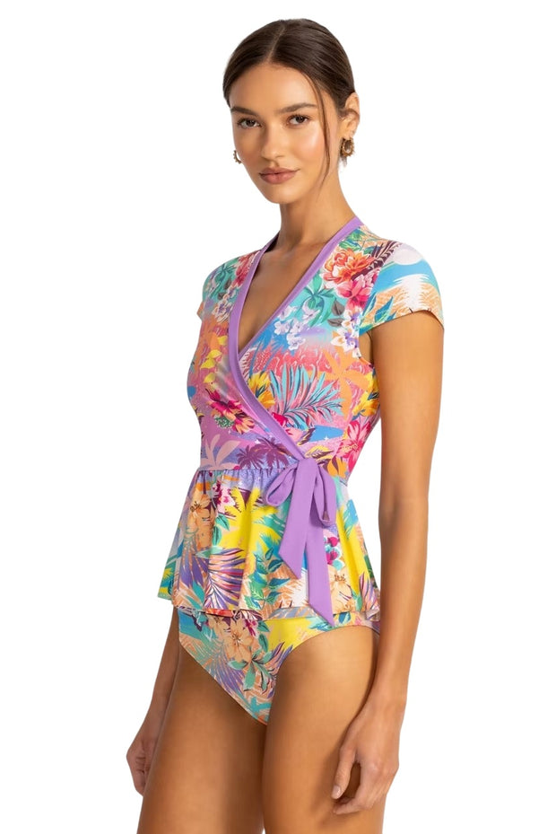 Johnny Was Zeru Wrap Tankini Top - CSW6025-A