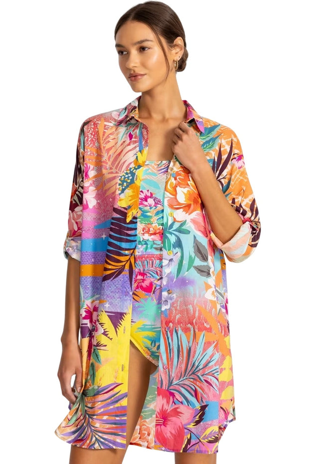 Johnny Was Zeru Button Down Shirt Dress - CSW6525-A