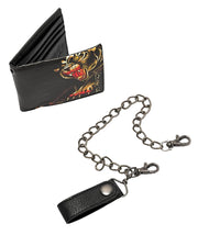 Ed Hardy Panther Chain Bifold Wallet - EH-WA16027AQ