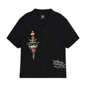 Ed Hardy LKS Skull Men's Short Sleeve Camp Shirt - EHBAO1202-1