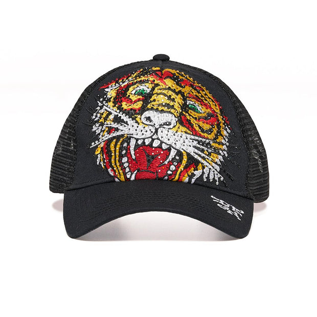 Ed Hardy Rhinestone Tiger Hat Black - EHH0001-1RS