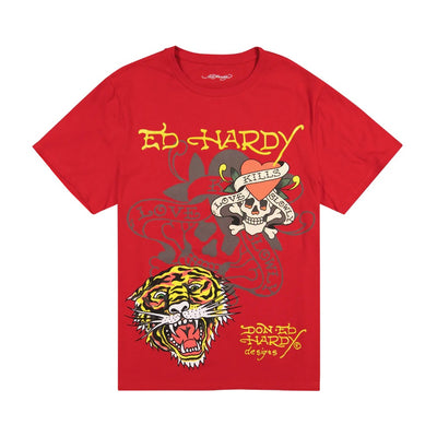 Ed Hardy Tiger Skull Multi Tattoo Tee - EHM1100-158