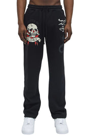 Ed Hardy Men's Death Or Glory Skull Fleece Sweatpants - EHM8003-11