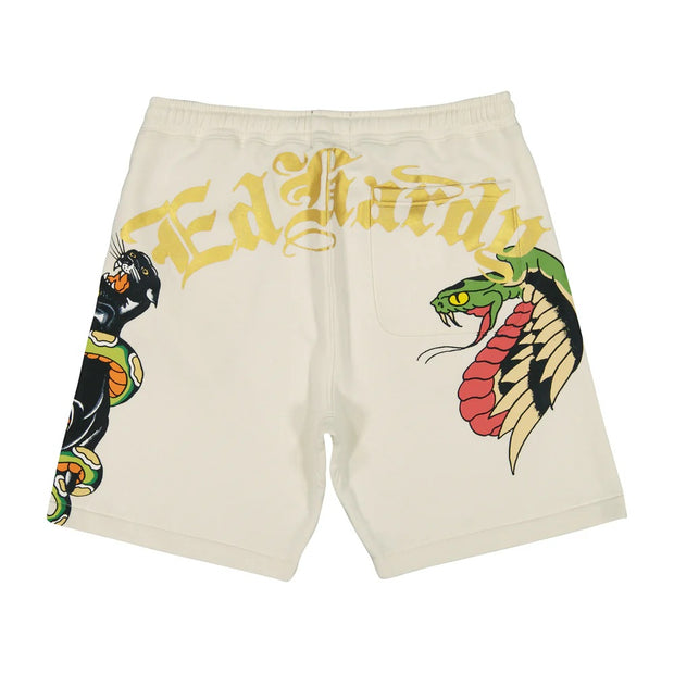 Ed Hardy Men's Panther Skull Fleece Short - EHM8100-16