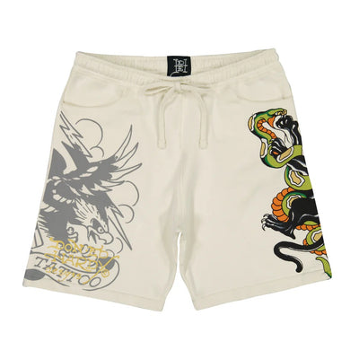 Ed Hardy Men's Panther Skull Fleece Short - EHM8100-16