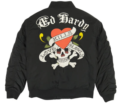 Ed Hardy Men's LKS Skull Bomber Jacket - EHMO1202-1