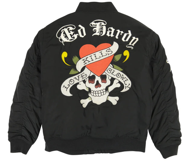 Ed Hardy Men's LKS Skull Bomber Jacket - EHMO1202-1