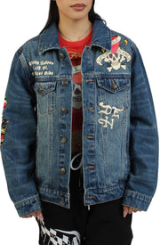 Ed Hardy Flame Skull Denim Jacket - EHUO7104-2