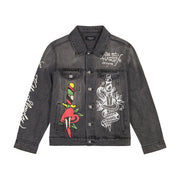 Ed Hardy Unisex Heart Wings Denim Jacket - EHUO7104-4