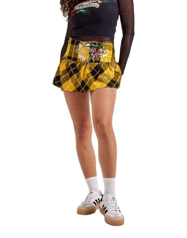 Ed Hardy True Eagle Plaid Flare Mini Skirt - EHW6001-3