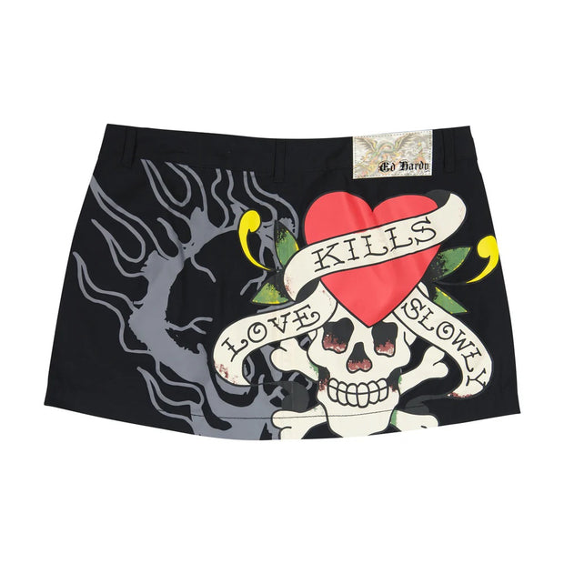 ED Hardy LSK Skull Poplin Mini Skirt - EHW6200-4