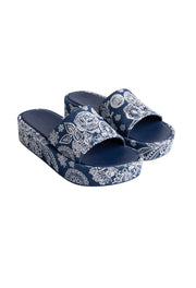 Johnny Was Bandana Embroidered Denim Platform Slide - JWS28225-2