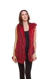 Love Token Long Fur Vest with Hood - LT06-07