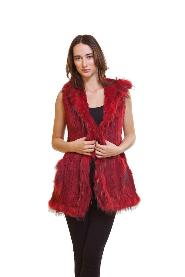 Love Token Long Fur Vest with Hood - LT06-07