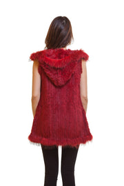 Love Token Long Fur Vest with Hood - LT06-07