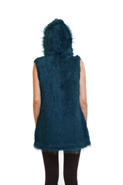 Love Token Long Fur Vest with Hood - LT06-07