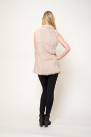 Love Token Bloked Genuine Rabbit Fur Vest - LT06-40NR