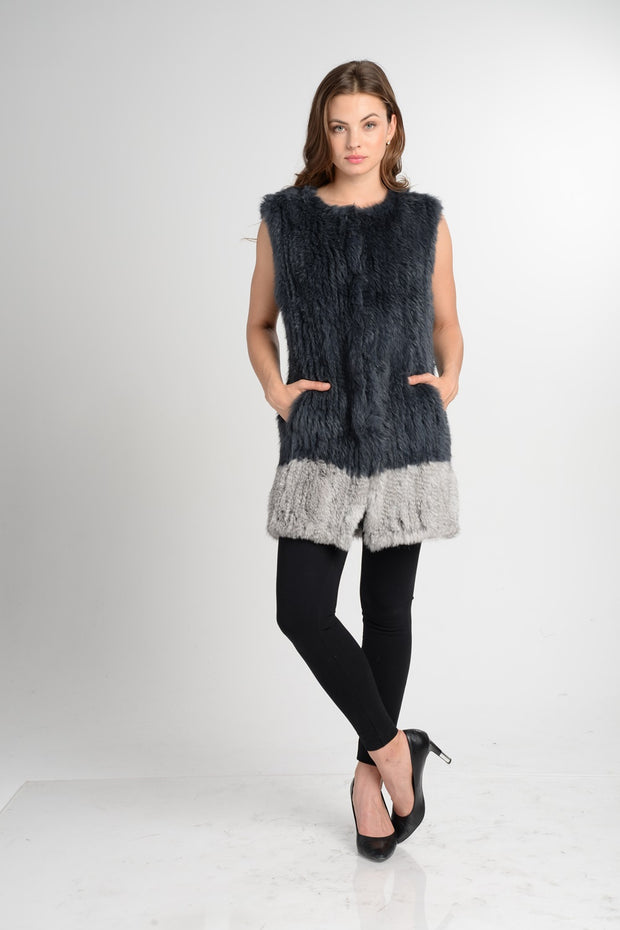 Love Token Alexa Genuine Real Rabbit Fur Vest - LT10-32