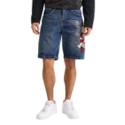Ed Hardy Death or Glory Skull Denim Skater Short - MEHD8002-7