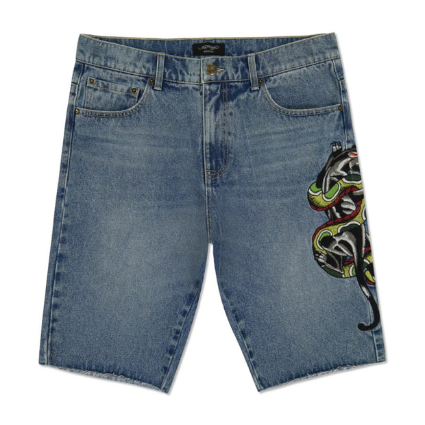 Ed Hardy Panther Snake Denim Skater Short - MEHD8003-2