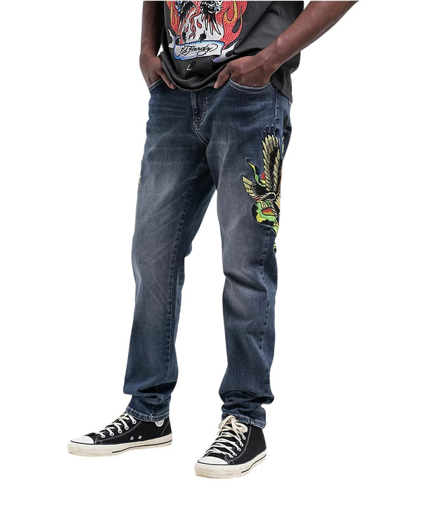 Ed Hardy Eagle Snake Slim Straight Denim Jeans - MEHD8301-8