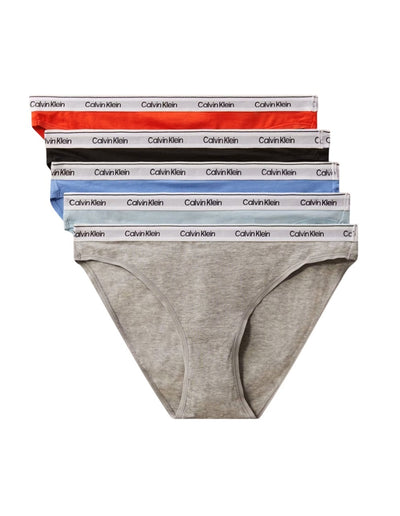 Calvin Klein Modern Logo 5 Pack Low Rise Bikini Briefs - QD5208