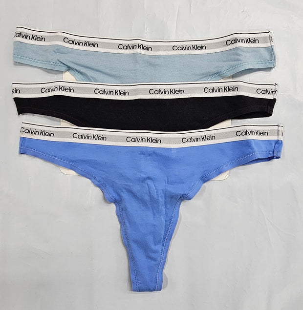 Calvin Klein Modern Logo 3-Pack Low Rise Thong - QD5209