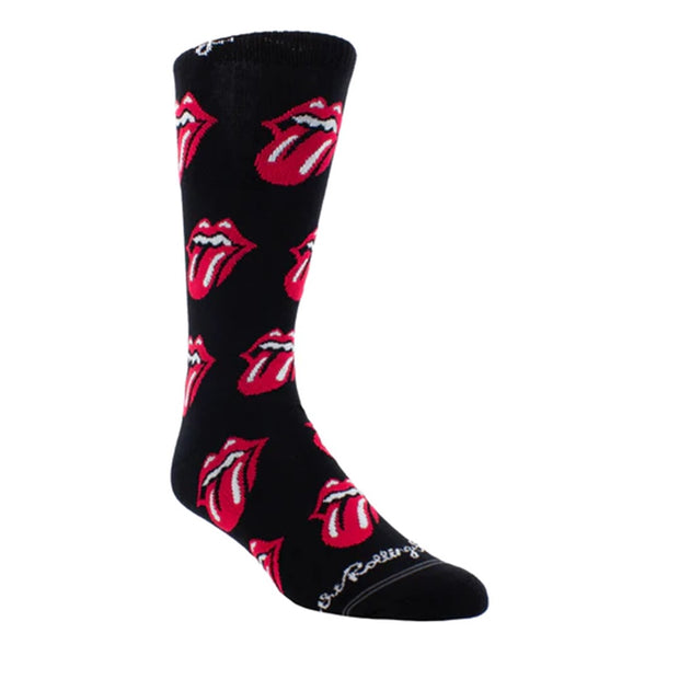 Perri's Socks The Rolling Stones Allover Red Tongues Crew Socks - RSC301-001