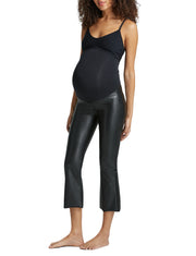 Commando Faux Leather Maternity Cropped Flare Leggings - SLG59