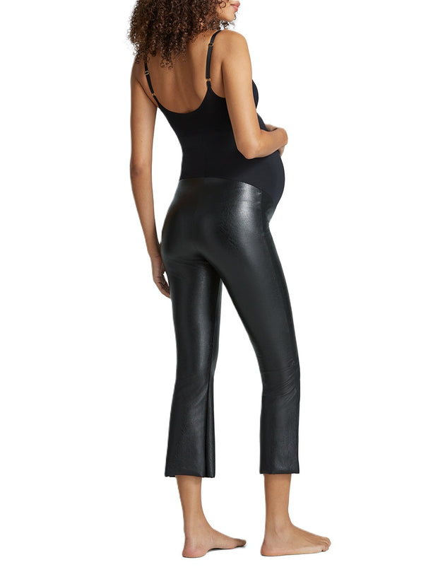 Commando Faux Leather Maternity Cropped Flare Leggings - SLG59