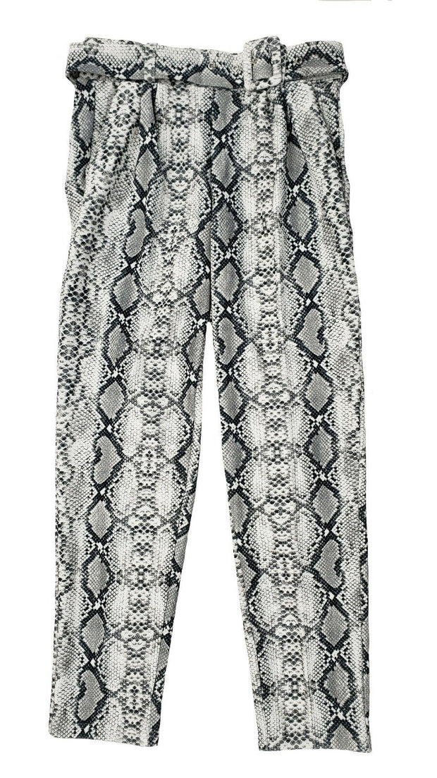 Boom Boom Jeans Knit Crepe Animal Print Belted Trouser Pant - V21743Z