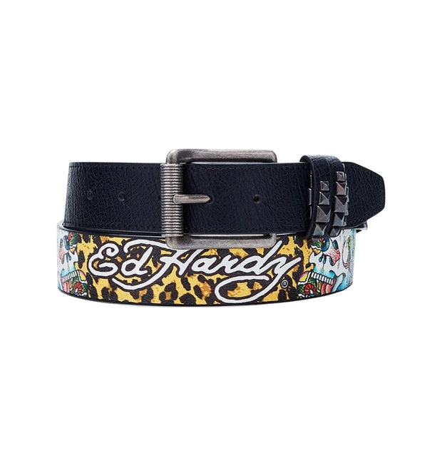 Ed Hardy Leopard with Pyramid Studs Belt - VB93808EHQA